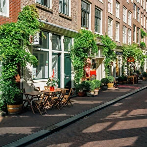 Prinsenstraat shopping street in Amsterdam, Holland, Netherlands