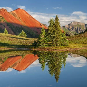 Red Mountain and reflecting ponds
