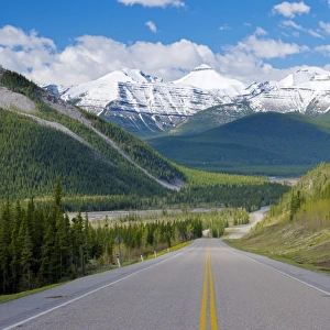 Road in the Canadian Rocky Mountains, Alberta, Canada