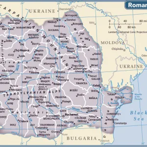 Romania Framed Print Collection: Maps