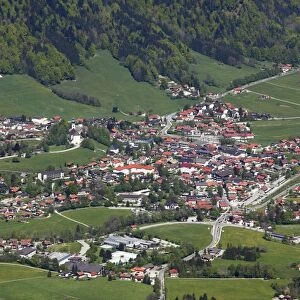 Ruhpolding, view from Mt Rauschberg, Chiemgau Alps, Chiemgau region, Upper Bavaria, Bavaria, Germany, Europe