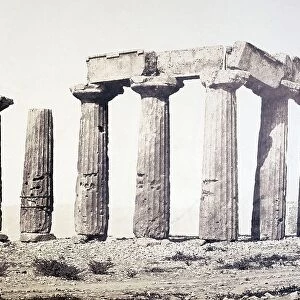 The Ruin of the Temple of Corinth, 1860, Greece, Historical, digitally restored reproduction from a 19th century original
