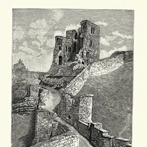 Ruined keep of Scarborough Castle, North Yorkshire, 19th Century