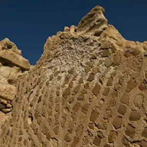 Ruins of ancient Byzantine church in Masada archaeological site Dead Sea Israel