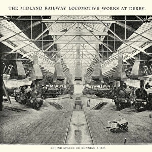 Running shed Midland railway locomotive works at Derby, 1892