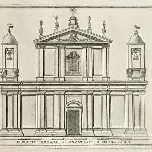 Sant'Anastasia al Palatino, Basilica di Sant'Anastasia al Palatino, The first early Christian church, founded as early as the 4th century, was a papal station church and title church of the Roman Catholic Church, historical view of (1779)