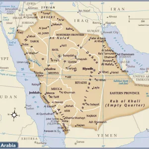 Saudi Arabia country map