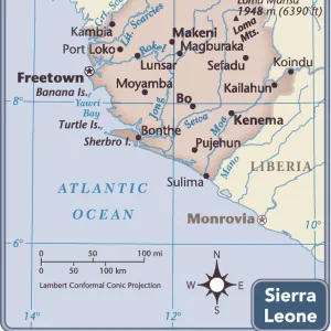 Sierra Leone Framed Art Print Collection: Maps