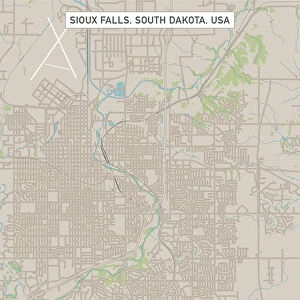 Sioux Falls South Dakota US City Street Map