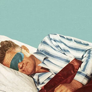 Sleeping Man Wearing Eye Mask