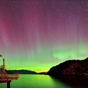 star, sky, night, island, British Columbia, Howe Sound, Mountain, sea, Porteau, Cove