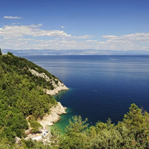 The steep coast of Istria, near Lovran, Istria, Croatia