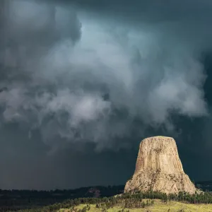 Storm over The Devils Tower, Wyoming. USA