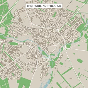 Thetford Norfolk UK City Street Map