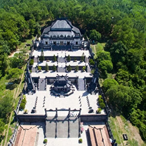 Tomb of Khai Dinh King from above in Hue, Vietnam