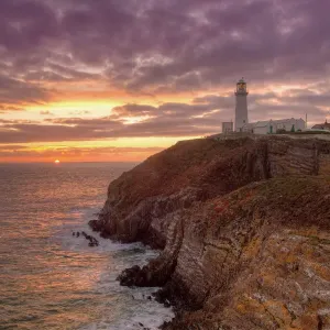South Stack Lighthouse Sunset Print, Isle of Anglesey South Stack Lighthouse Sunset Print, Isle of Anglesey