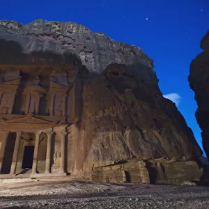 The Treasury At Night In The Nabatean City