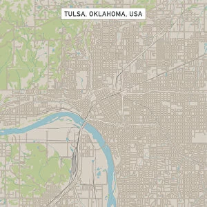 Tulsa Oklahoma US City Street Map