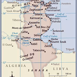 Tunisia Metal Print Collection: Maps