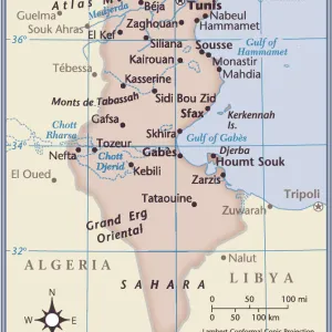 Tunisia country map