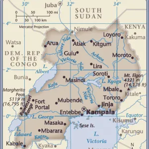 Uganda country map