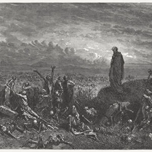 Valley of Dry Bones (Ezekiel 37), wood engraving, published 1886