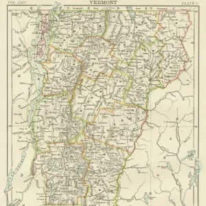 Vermont USA map 1885