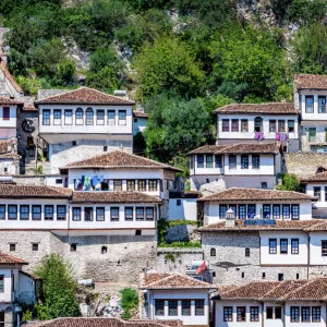 View of the old fortified city of Berat, Albania, Unesco World Heritage Site