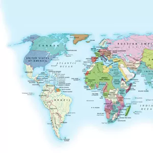 The world in 1900 showing how it was governed by different nations