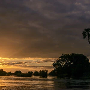 Zambezi River view at sunset. Victoria Falls. Zambia