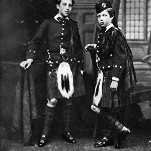 1874 King George V aged 9 with the Duke of Clarence in Highland dress