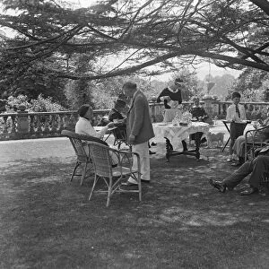 Afternoon tea in the gardens of Oakhill. 1928