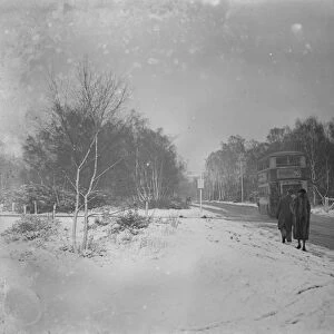 Driving in the snow near Orpington 1935