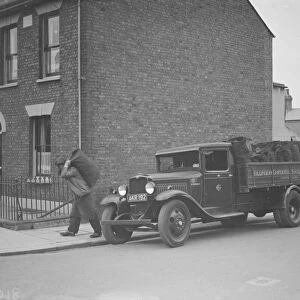 Gillingham Cooperative Society coal merchants making a delivery. 1938
