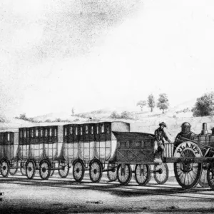Print of a steam train on the Liverpool and Manchester Railway Print of a steam train on the Liverpool and Manchester Railway