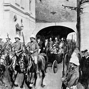 King Edward VII leaving the custom house Valetta 1903 Royal visit to Malta