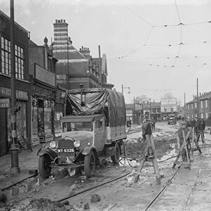 A mains water burst in Lee. 1936