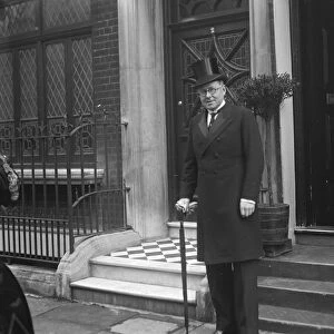 Mr J C C Davidson, M P, leaving for Buckingham Palace where he was sworn in as