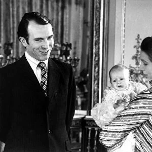 Princess Anne : born 15 August 1950, and Captain Mark Philips with baby Peter born