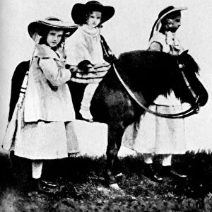 The Princess Dagmar, Thyra (on pony) and Alexandra, at the ages of eight, three, and eleven