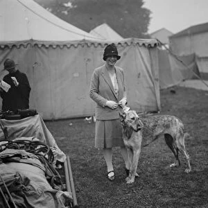 Richmond dog show. Lady Margaret Hamilton with the Irish wolfhound owned by her mother