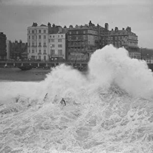 Rough Seas at Brighton, Sussex. 14th December 1936