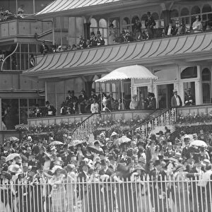 Royal Ascot. A general view of the scene in the Royal box and Royal enclosure