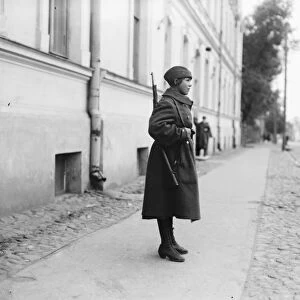 Vilna, Lithuania. Women soldiers on duty at Vilna. 24 October 1921