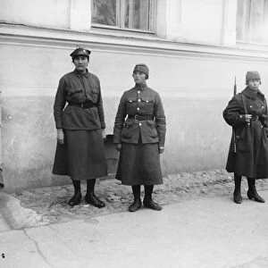 Vilna, Lithuania. Women soldiers on duty at Vilna. 24 October 1921