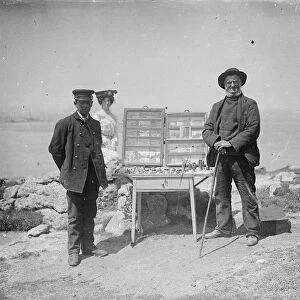 Character selling postcards etc, Lands End, Sennen, Cornwall. Early 1900s