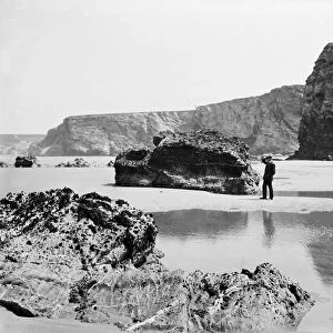 Watergate Bay towards Zachrys Island, St Columb Minor, Cornwall. June 1909