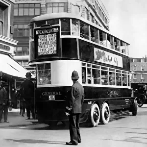 Six wheel pneumatic double decker omnibus pictured in the 1920s