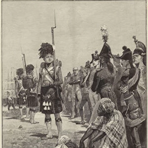 The 42nd Highlanders guarding French prisoners (engraving)