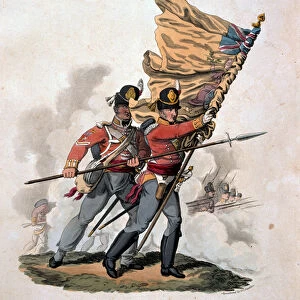 9th, or E Norfolk Regiment of Infantry, from Costumes of the Army of the British